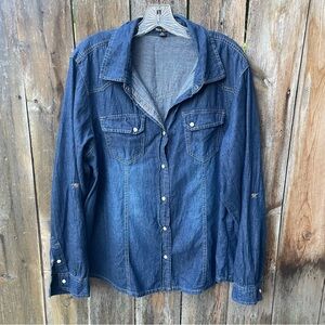 New Look Dark Blue Denim Shirt Sz. 2X